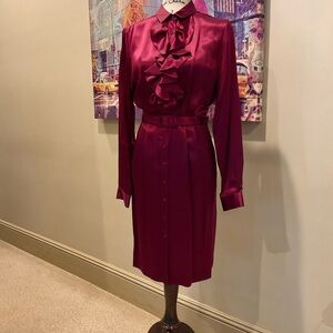 Thomas Pink Red Long Sleeve Sheath Dress